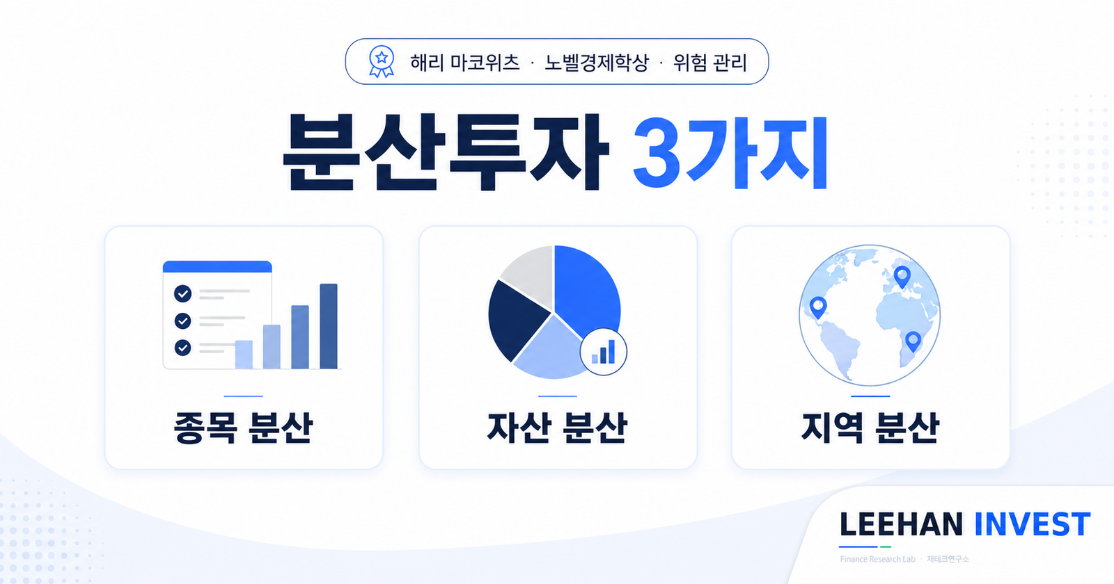 분산투자 3가지 종목 자산 지역 분산 해리 마코위츠 노벨경제학상 위험 관리