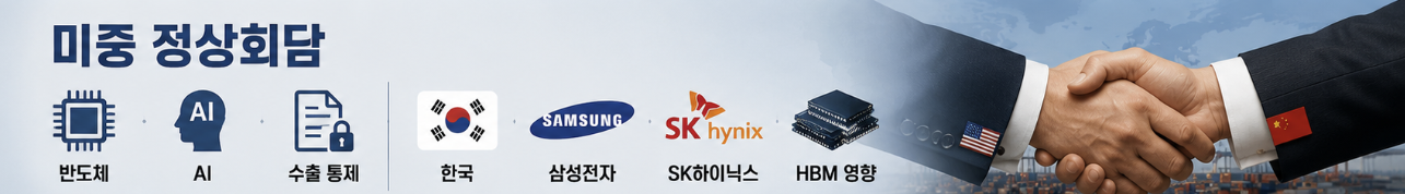 미중 정상회담 반도체 AI 수출 통제 한국 삼성전자 SK하이닉스 HBM 영향