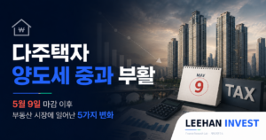 다주택자 양도세 중과 부활 — 5월 9일 마감 이후 부동산 시장에 일어난 5가지 변화
