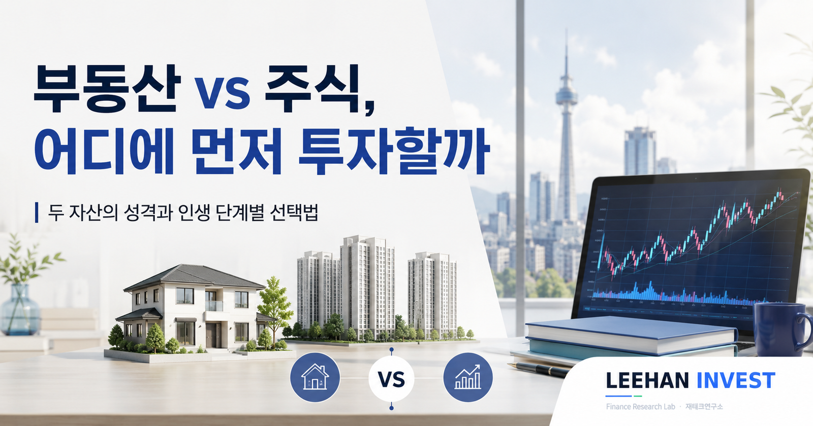 부동산 vs 주식, 어디에 먼저 투자할까 — 두 자산의 성격과 인생 단계별 선택법