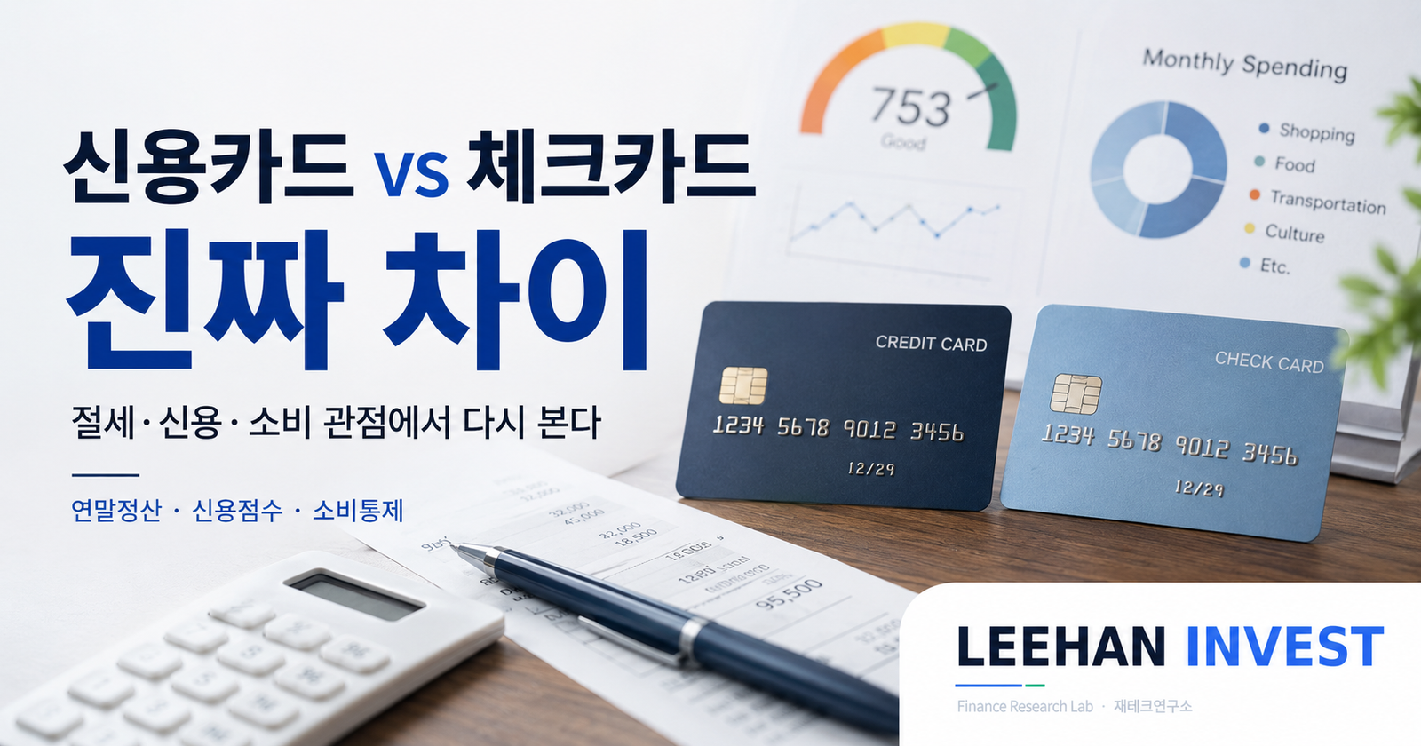 신용카드 vs 체크카드 진짜 차이 — 절세·신용·소비 관점에서 다시 본다