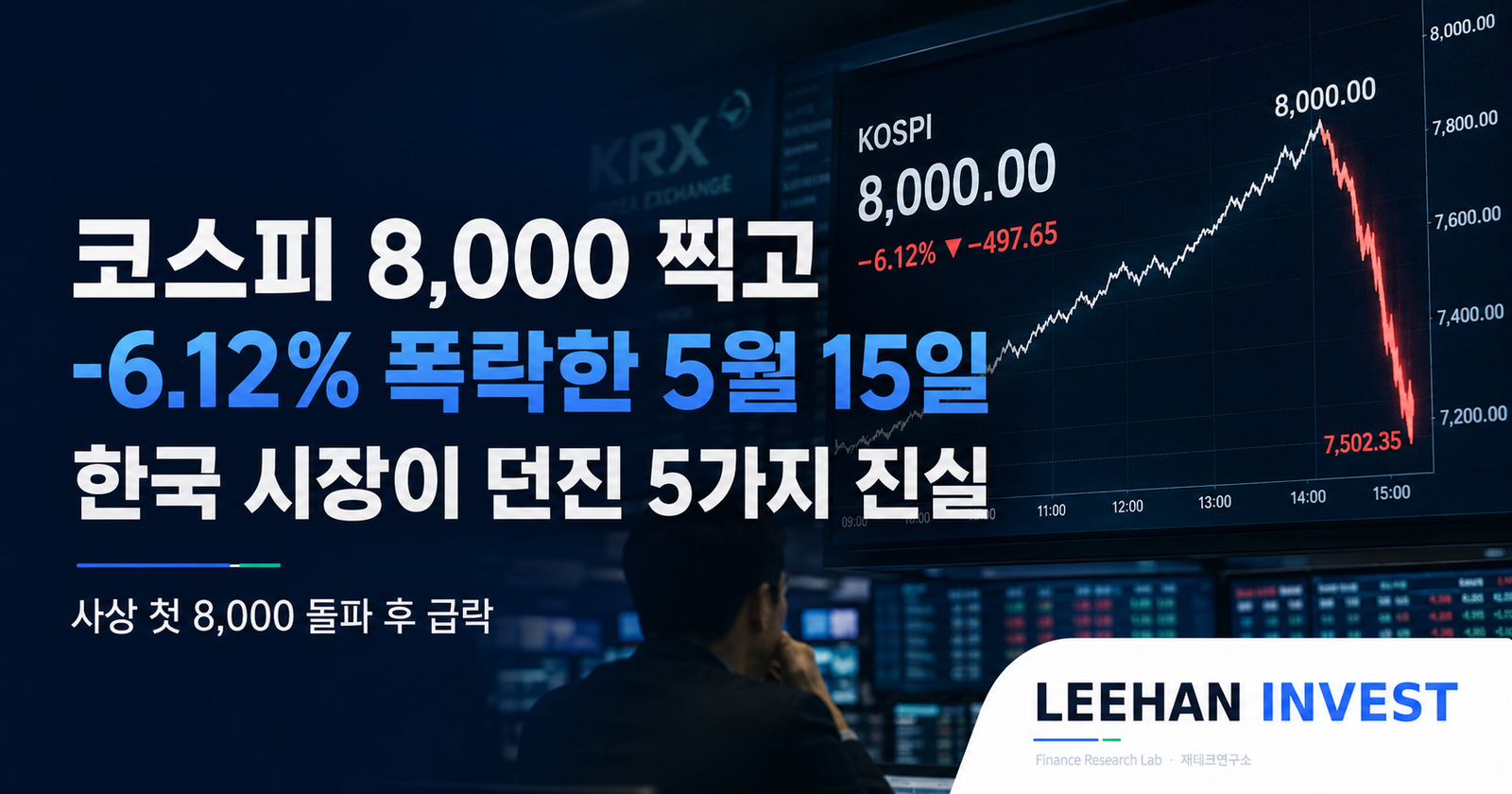 코스피 8,000 찍고 -6.12% 폭락한 5월 15일, 한국 시장이 던진 5가지 진실