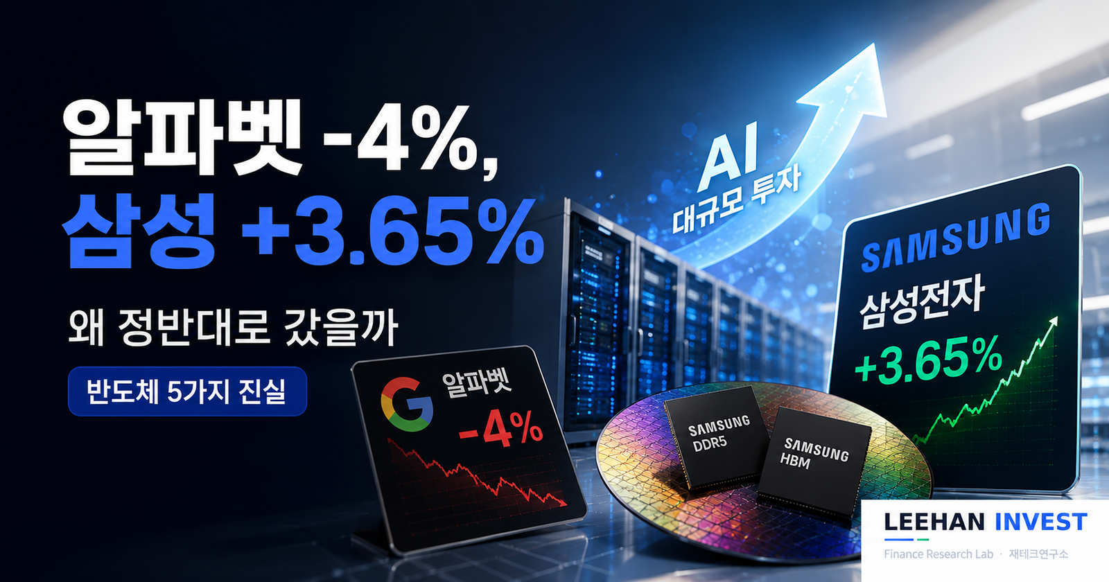 알파벳 -4% vs 삼성 +3.65%, 정반대로 간 진짜 이유 (2026.07.23)
