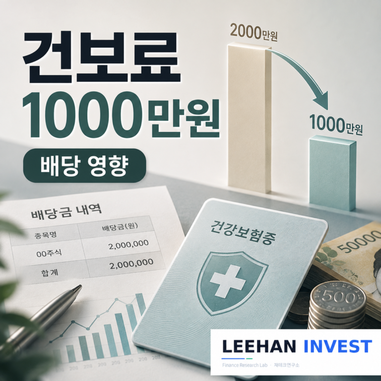 건보료 2,000만원 → 1,000만원 배당 1,500만원도 낼까